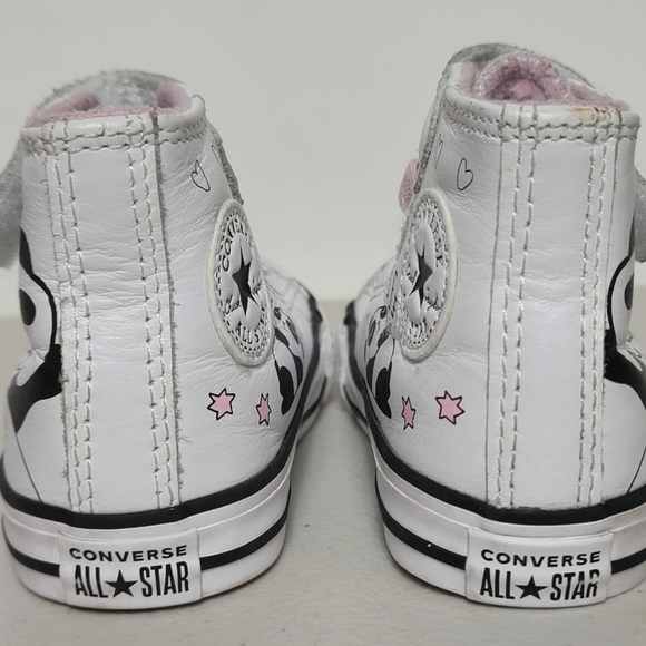 Converse White Panda Chuck Taylor All Star High Top toddler Sneakers - Picture 3 of 7